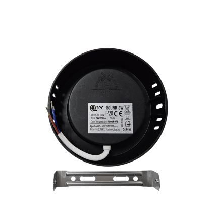 Plafonnier ROUND LED/6W/230V 4000K d. 12,1 cm noir