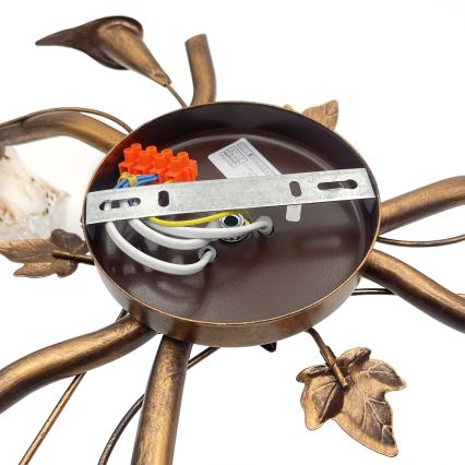 Plafonnier ROZETA 3xE14/40W/230V, finition bronze