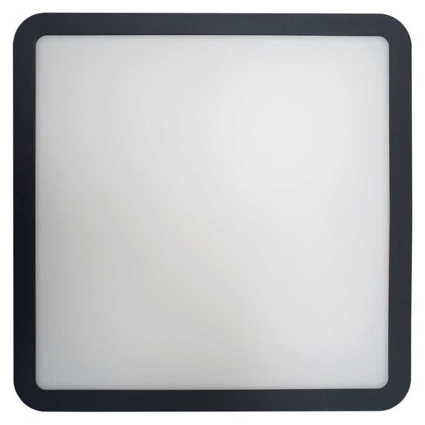 Plafonnier salle de bain avec détecteur ELLÉ LED/24W/230V 3000/4000/6500K 26x26 cm IP54 anthracite