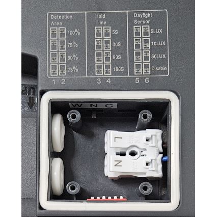 Plafonnier salle de bain avec détecteur ELLÉ LED/24W/230V 3000/4000/6500K 26x26 cm IP54 anthracite