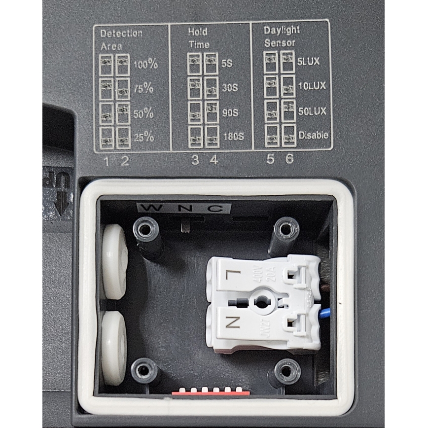 Plafonnier salle de bain avec détecteur ELLÉ LED/24W/230V 3000/4000/6500K 26x26 cm IP54 anthracite