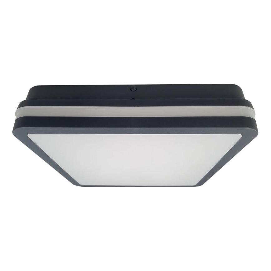 Plafonnier salle de bain avec détecteur ELLÉ LED/24W/230V 3000/4000/6500K 26x26 cm IP54 anthracite