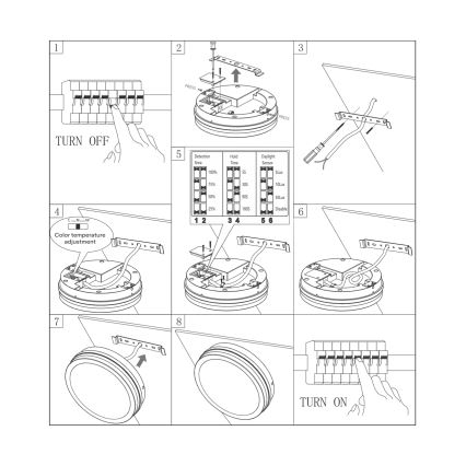 Plafonnier salle de bain avec détecteur ELLÉ LED/24W/230V 3000/4000/6500K d. 26 cm IP54 anthracite
