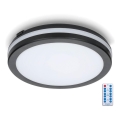 Plafonnier salle de bain avec détecteur LED/18W/230V 3000/4000/6500K IP65 d. 30 cm noir + télécommande