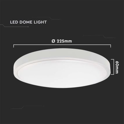 Plafonnier salle de bain avec détecteur LED/18W/230V 4000K IP44 blanc