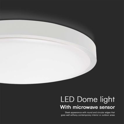 Plafonnier salle de bain avec détecteur LED/18W/230V 4000K IP44 blanc + télécommande