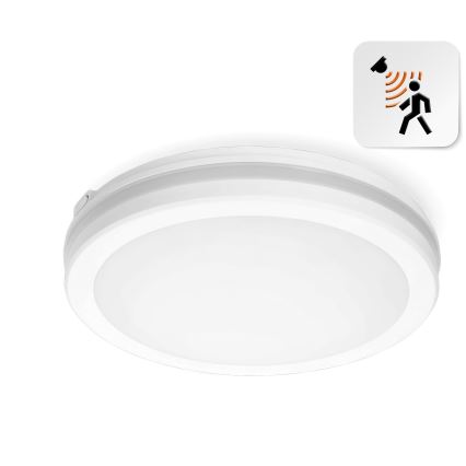 Plafonnier salle de bain avec détecteur LED/18W/230V 3000/4000/6500K IP65 d. 30 cm blanc + télécommande