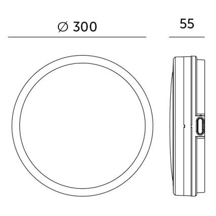 Plafonnier salle de bain avec détecteur LED/18W/230V 3000/4000/6500K IP65 d. 30 cm blanc + télécommande