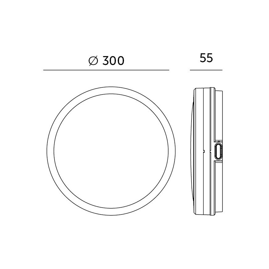 Plafonnier salle de bain avec détecteur LED/18W/230V 3000/4000/6500K IP65 d. 30 cm blanc + télécommande