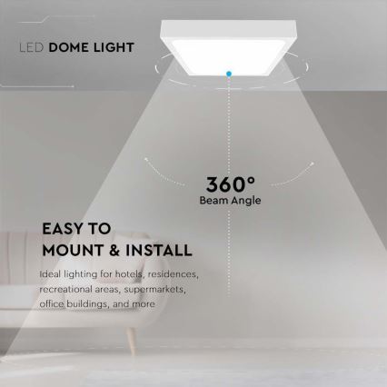 Plafonnier salle de bain avec détecteur LED/24W/230V 4000K IP44 blanc