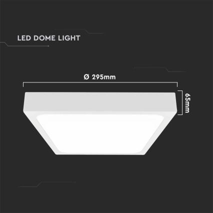 Plafonnier salle de bain avec détecteur LED/24W/230V 4000K IP44 blanc