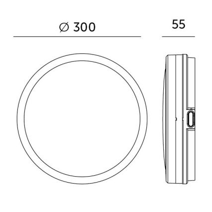 Plafonnier salle de bain avec détecteur LED/24W/230V 3000/4000/6500K IP65 d. 30 cm noir + télécommande