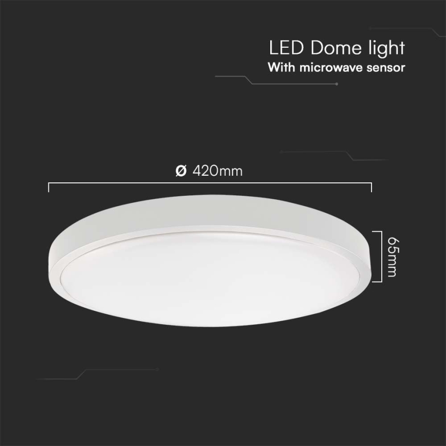 Plafonnier salle de bain avec détecteur LED/36W/230V 4000K IP44 d. 42 cm blanc + Télécommande