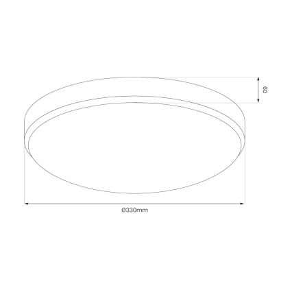 Plafonnier salle de bain avec détecteur MAYA LED/13W/230V d. 33 cm IP44 noir