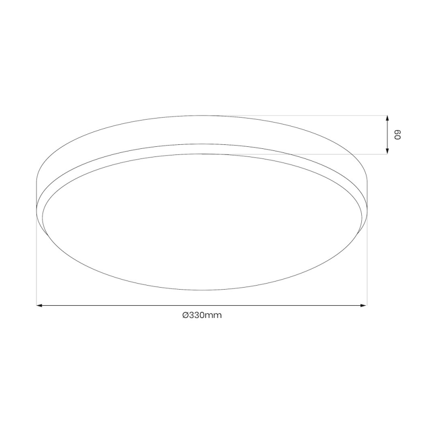 Plafonnier salle de bain avec détecteur MAYA LED/13W/230V d. 33 cm IP44 noir