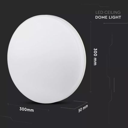 Plafonnier salle de bain DOME LED/25W/230V IP44 d. 30 cm