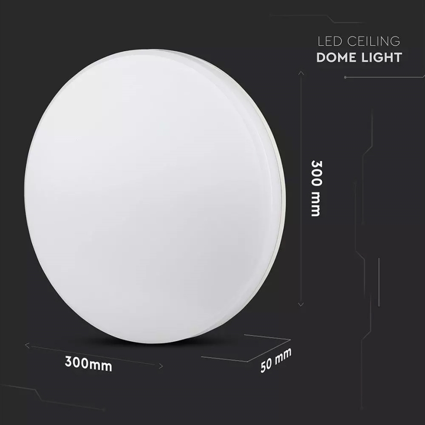 Plafonnier salle de bain DOME LED/25W/230V IP44 d. 30 cm
