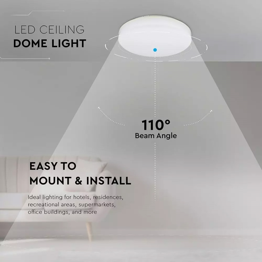 Plafonnier salle de bain DOME LED/25W/230V IP44 d. 30 cm