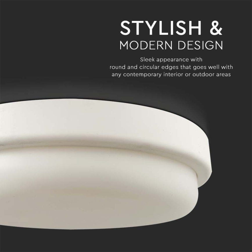 Plafonnier salle de bain LED/12W/230V 4000K IP54 d. 15 cm