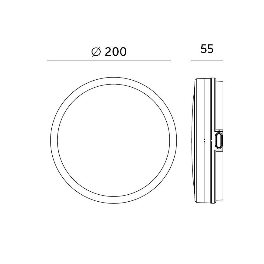 Plafonnier salle de bain LED/12W/230V 3000/4000/6500K IP65 d. 20 cm blanc