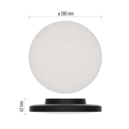 Plafonnier salle de bain LED/15W/230V 3000/4000/5700K IP55 noir