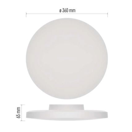 Plafonnier salle de bain LED/18W/230V 3000/4000/5700K IP55 blanc