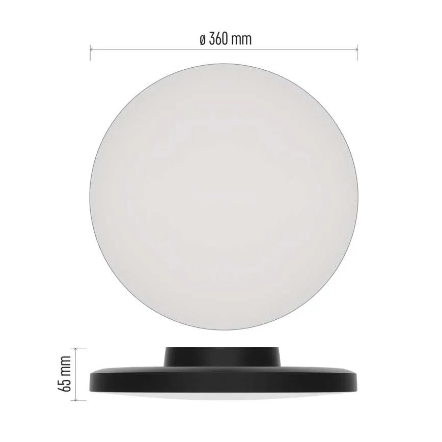Plafonnier salle de bain LED/18W/230V 3000/4000/5700K IP55 noir