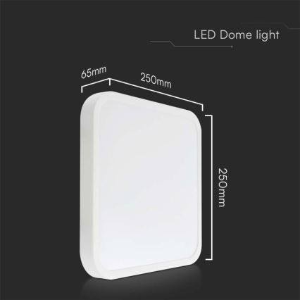 Plafonnier salle de bain LED/18W/230V 3000K IP44 blanc