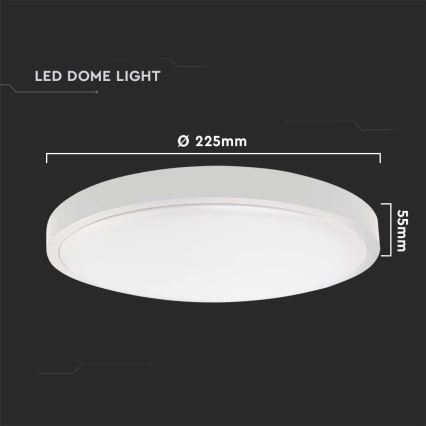 Plafonnier salle de bain LED/18W/230V 4000K IP44 d. 22,5 cm blanc