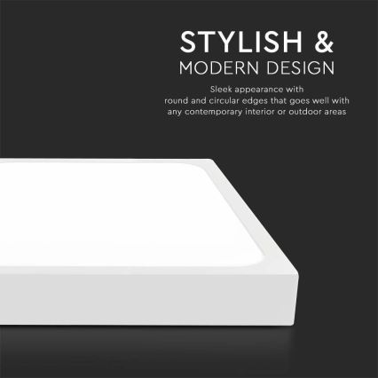 Plafonnier salle de bain LED/18W/230V 4000K IP44 22,5x22,5 cm blanc