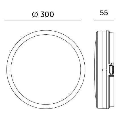 Plafonnier salle de bain LED/18W/230V 3000/4000/6500K IP65 d. 30 cm noir