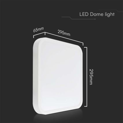 Plafonnier salle de bain LED/24W/230V 4000K IP44 blanc