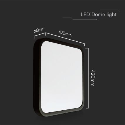 Plafonnier salle de bain SAMSUNG CHIP LED/48W/230V IP44 6500K 42x42 cm noir