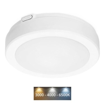 Plafonnier salle de bain NAIROS LED/12W/230V 3000/4000/6500K IP65 d. 20 cm blanc