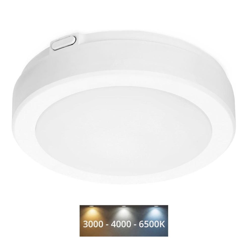 Plafonnier salle de bain NAIROS LED/12W/230V 3000/4000/6500K IP65 d. 20 cm blanc