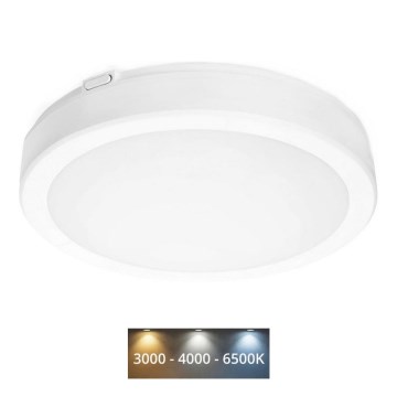 Plafonnier salle de bain NAIROS LED/18W/230V 3000/4000/6500K IP65 d. 30 cm blanc