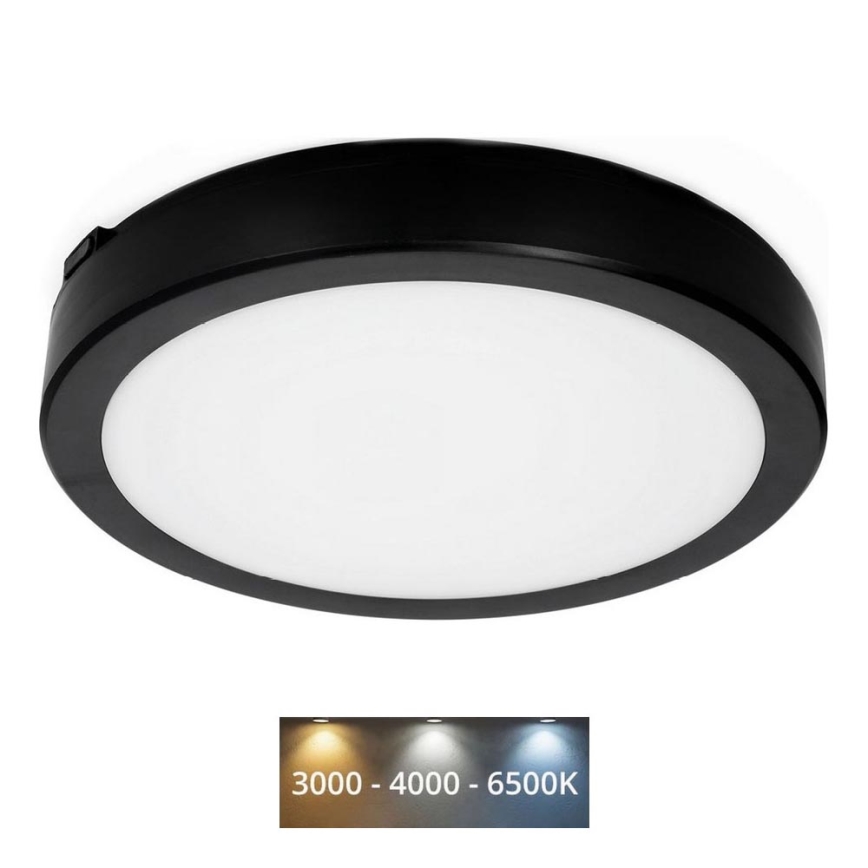 Plafonnier salle de bain NAIROS LED/18W/230V 3000/4000/6500K IP65 d. 30 cm noir