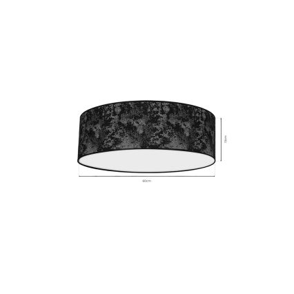 Plafonnier SATINO 3xE27/60W/230V noir/gris
