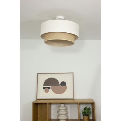 Plafonnier semi-encastré NATIA 1xE27/60W/230V Ø 45 cm blanc/marron