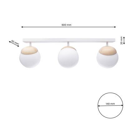 Plafonnier SFERA WOOD 3xE14/40W/230V