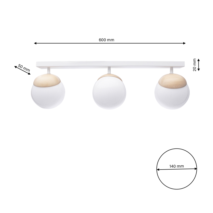Plafonnier SFERA WOOD 3xE14/40W/230V