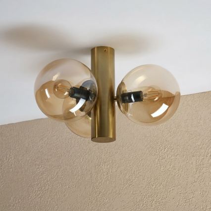 Plafonnier SFERIO 3xE14/5W/230V laiton/beige fumé