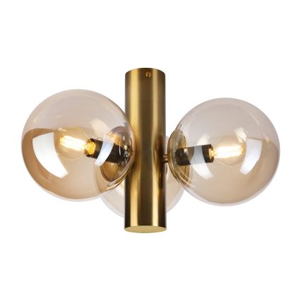 Plafonnier SFERIO 3xE14/5W/230V laiton/beige fumé