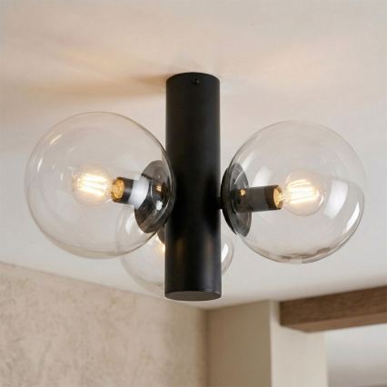 Plafonnier SFERIO 3xE14/5W/230V noir/transparent