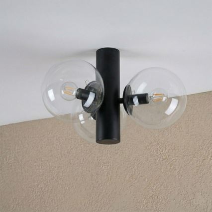 Plafonnier SFERIO 3xE14/5W/230V noir/transparent