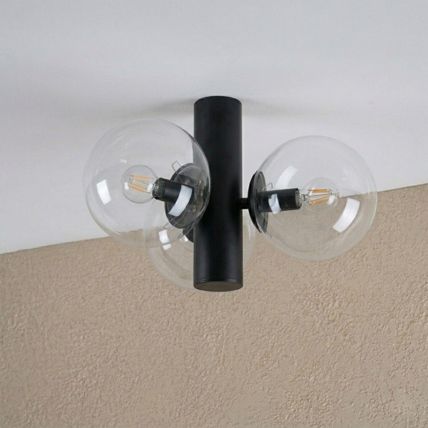 Plafonnier SFERIO 3xE14/5W/230V noir/transparent