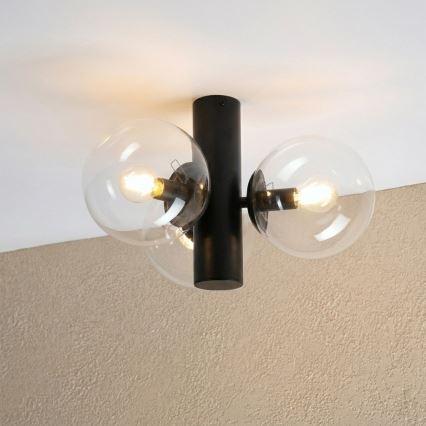 Plafonnier SFERIO 3xE14/5W/230V noir/transparent