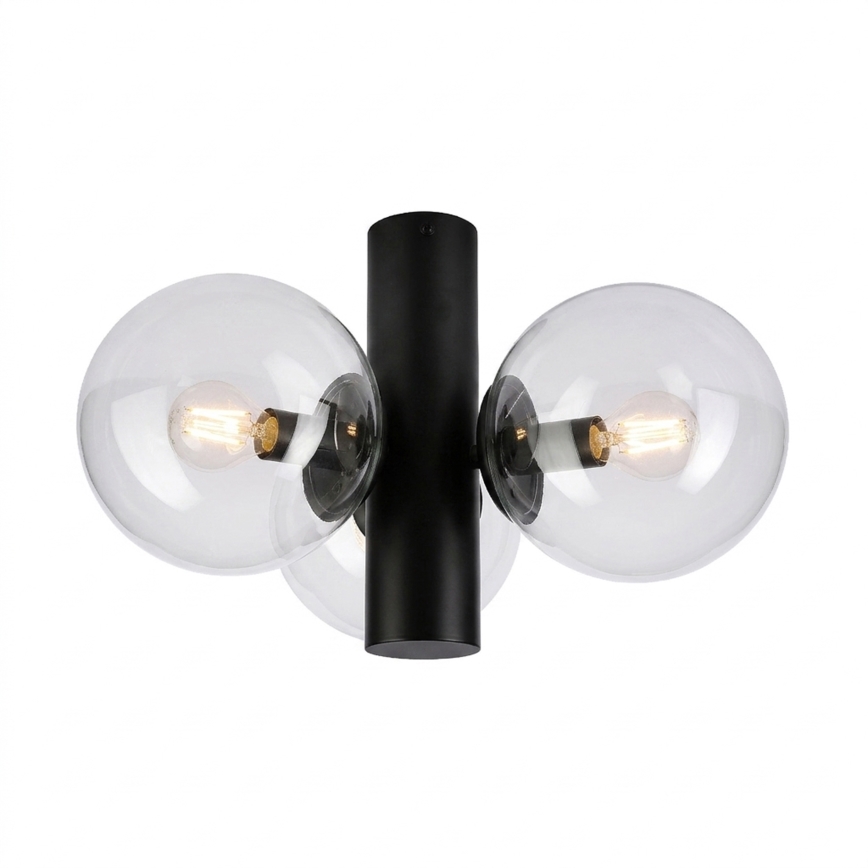 Plafonnier SFERIO 3xE14/5W/230V noir/transparent
