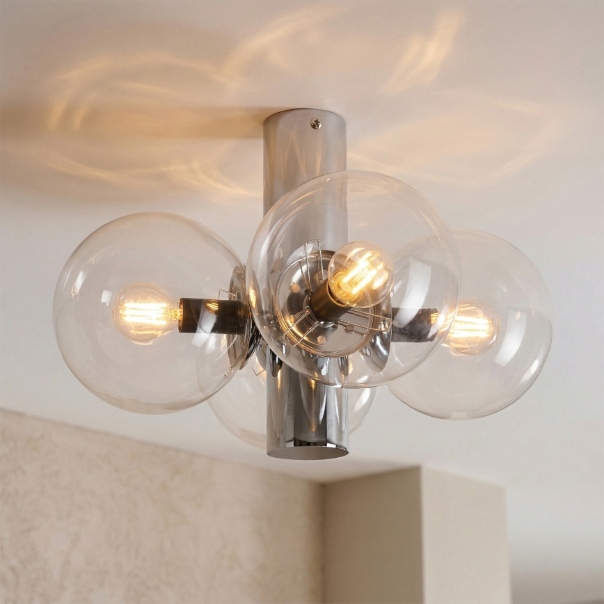 Plafonnier SFERIO 4xE14/5W/230V chrome brillant/verre transparent