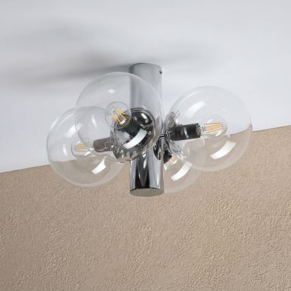 Plafonnier SFERIO 4xE14/5W/230V chrome brillant/verre transparent